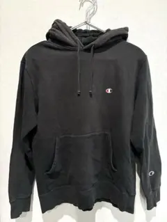 チャンピオン champion パーカー 黒 Ｌ　裏起毛　フーディー 古着