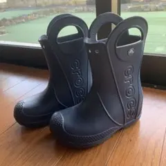 クロックス キッズ レインブーツ C11 ネイビー 美品