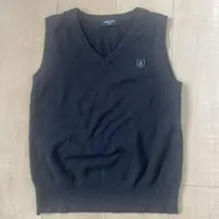 キッズ用 黒 Vネック ノースリーブベスト