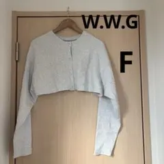 W.W.G グレー クロップドカーディガン 普段着 お出かけ デート 春