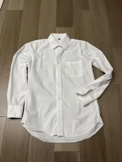 ホワイト Mサイズ 長袖シャツ ポケット付き