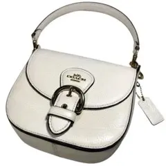 COACH コーチ　2way レザー　ショルダーバッグ　ゴールド金具　ホワイト