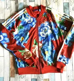 ＋＋adidas × ザ ファームカンパニーコラボ 牡丹柄トラック ジャケットM