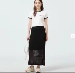 GU メッシュナローニットスカート