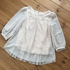 KUMIKYOKU 組曲 シフォンバックプリーツブラウス S2、小さいサイズ