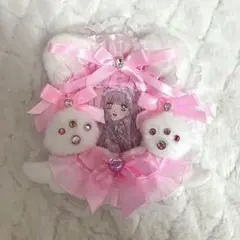 レースデコ トレカケースデコピンク 硬質ケースデコ カードケースデコ りぼん