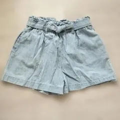 GAP 薄い青デニムのハーフパンツ ウエストゴム