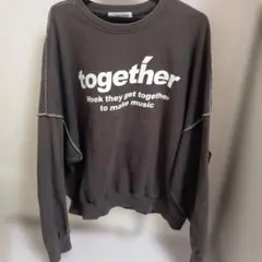 ソニョナラ　トレーナー　綿100%　スウェット　ビッグサイズ　チャコール