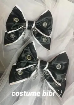 ヘアクリップ　リボン　2個セット