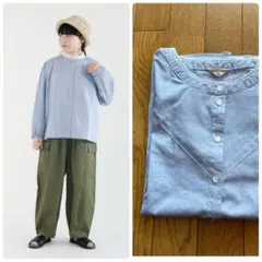 Samansa Mos2 柄アソートレース付V切替ブラウス