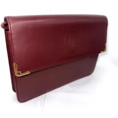 ✨良品✨ Cartier カルティエ マストドゥ クラッチバッグ ボルドー 本革