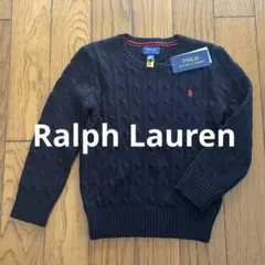 【新品】Ralph Lauren定番ボーイズ用コットンケーブルニット　120 黒