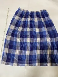 NATURAL LAUNDRY 青白チェック フレアスカートのサムネイル