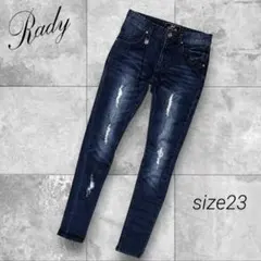 Rady レディ スキニーデニムパンツ クラッシュ ダメージ加工 サイズ23