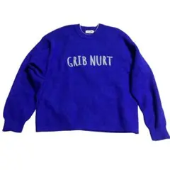 サマンサモスモス　レタリング配色ニット　青　F