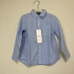 新品　コムサ ブルーチェック　青系　長袖　シャツ
