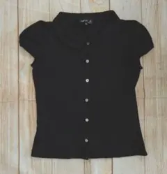 agnès b.　アニエスベー　日本製　丸襟　パフスリーブ　コットン ブラウス