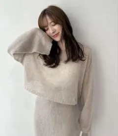 COCODEAL ベージュ 長袖ニット