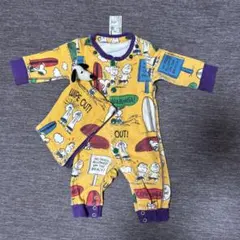 スヌーピー ロンパース 取り外しフード付き 70cm