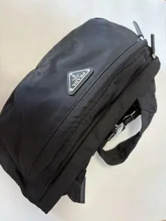 【美品/ギャランティ付属】PRADA ウエストバッグ　ナイロン×レザー　黒 PRADA プラダ ボディバッグ Re-Nylon サフィアーノレザー ベルト