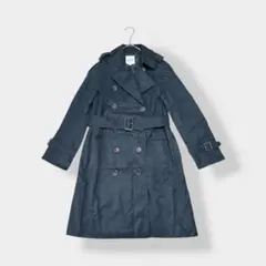 KOE コエ ベルト付 シンプル コットン トレンチコート ネイビー Sのサムネイル