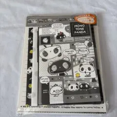 平成レトロ　クラックス　 モノトーンパンダ　レターセット　未使用　日本製