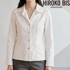 美品♡ ヒロコビス お洒落♡ 薄手♡ スナップボタン ジャケット ホワイトのサムネイル