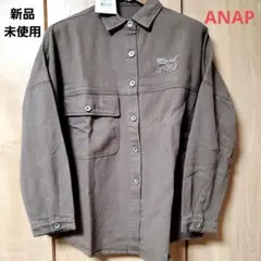 値下げ！新品！ANAP、ダメージツイルオーバーサイズシャツ、長袖、シャツのサムネイル