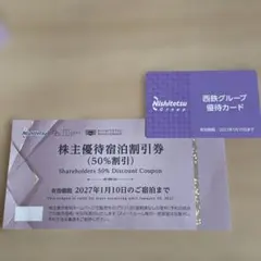 西鉄グループ 株主優待宿泊割引券 50%割引のサムネイル