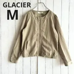 【グラシア】ノーカラー ジャケット ブルゾン ジップアップ 羽織 きれいめ M
