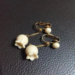 昭和レトロ　ヴィンテージ　花　イヤリング
