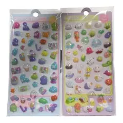【2枚セット】ぷくぷくシール ぷにぷに アニマル 恐竜 シール交換 かわいい