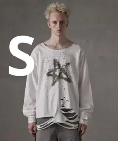 grancy ボーダーロンT Sサイズ GRANCY tシャツ 「GRANCY」Patterned All Over Rhinestone Graphic