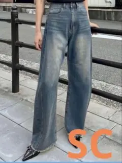 Re:EDIT 裾フリンジバレルレッグデニムパンツ SCのサムネイル