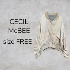 CECIL McBEE アウター ブルゾン ベージュ チェック リバーシブル