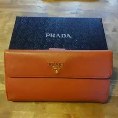 値下げあり　プラダ　PRADA キャメル　長財
