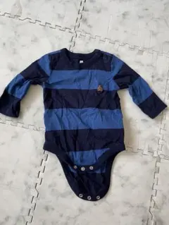 baby GAP ネイビー・ブルー ストライプロンパース 3-6ヶ月
