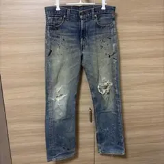 리바이스 데미지 가공 페인트 데님 Levi’s 505.W31 L34