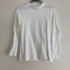 ホワイトフリルネック長袖シャツ F