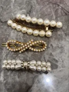 パール　ヘアアクセ　4つセット