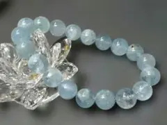 【割引特価】☆高透明☆天然アクアマリン　ブレスレット　天然石　パワーストーン