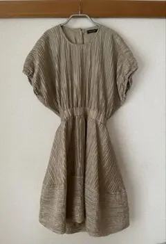 可愛い♡Saturday Club ＊デザインワンピース＊シフォン＊ゴールド＊S