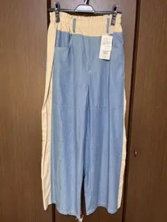 新品タグ付 NUS ヌース テンセル デニムワイド パンツ ブリーチ M〜L