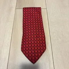 HERMES ネクタイ レッド チェーン柄 シルク100%のサムネイル