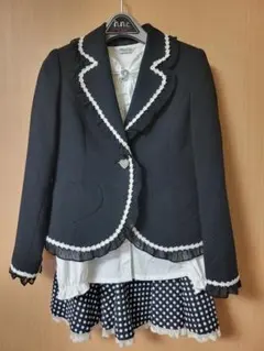 hiromichi nakanoフォーマルセット黒ジャケット 水玉スカート130