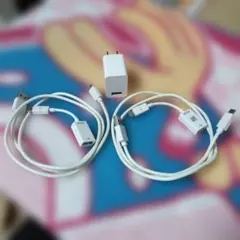 USB マイクロB 充電ケーブルセット（ホワイト）
