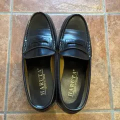 HARUTA ブラックレザー ローファー