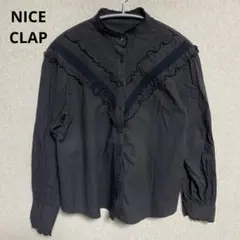 【NICE CLAP】フリルシャツ　ブラック