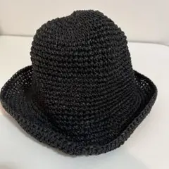 【美品】UNIQLO クロシェハット 黒色のサムネイル