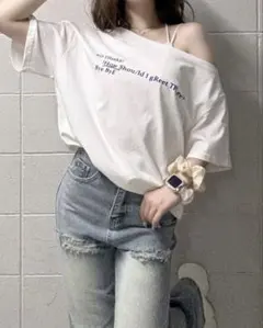 DA_LIA one shoulder BIG Tee オフホワイトのサムネイル